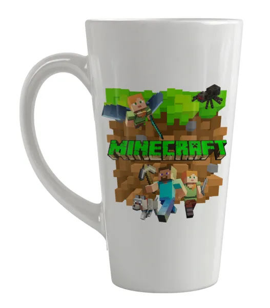 Minecraft characters — Large tapered latte mug, ceramic, 450ml