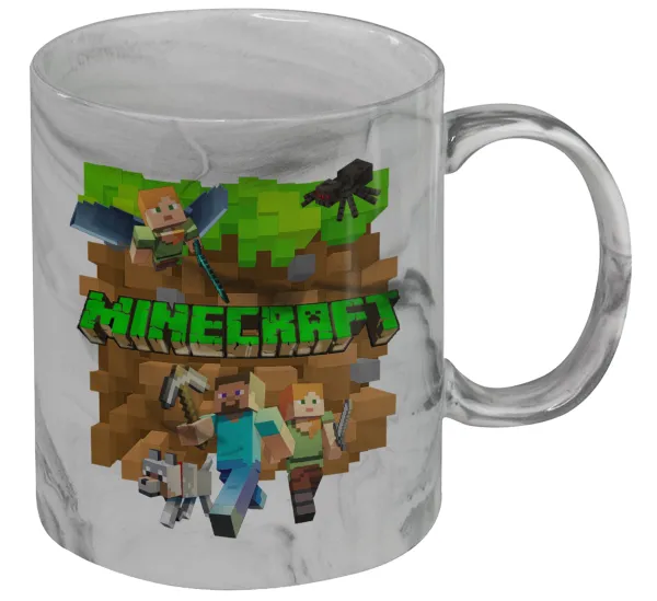 Minecraft characters — Κούπα κεραμική, marble style (μάρμαρο), 330ml