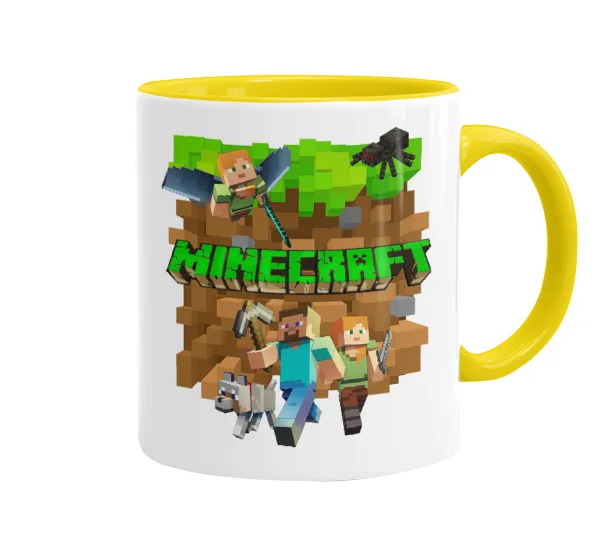 Minecraft characters — Mug colored yellow, ceramic, 330ml