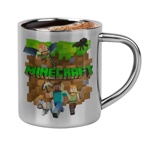 Minecraft characters — Κουπάκι μεταλλικό διπλού τοιχώματος για espresso (220ml)