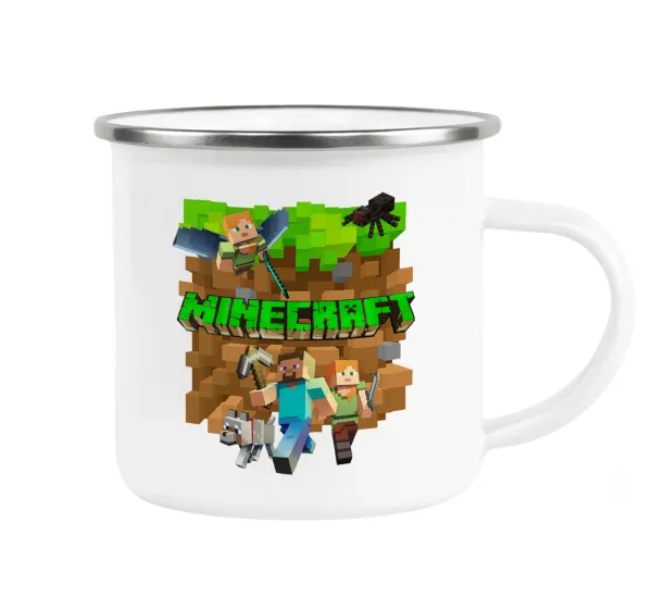 Minecraft characters — Κούπα Μεταλλική εμαγιέ λευκη 360ml