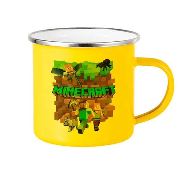 Minecraft characters — Yellow Enamel Metallic Cup 360ml