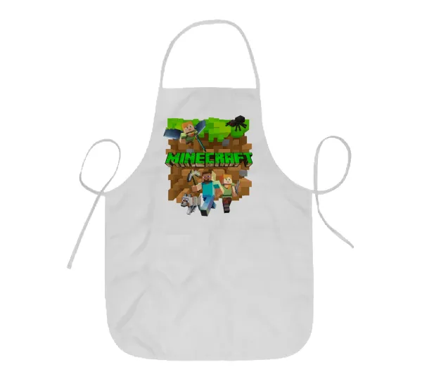 Minecraft characters — Short full-length kids' chef apron (44x62cm)