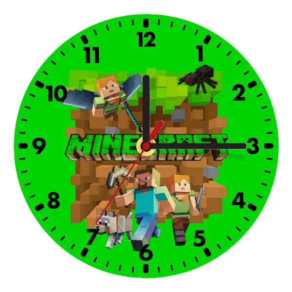 Minecraft characters — Ρολόι τοίχου ξύλινο (20cm)