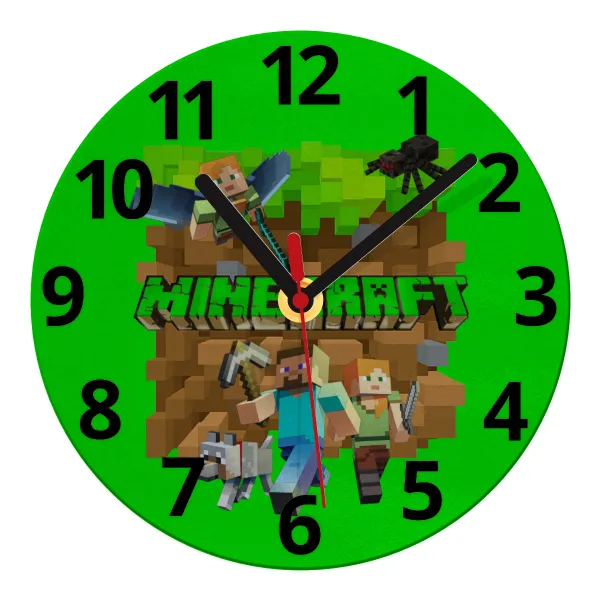 Minecraft characters — Ρολόι τοίχου γυάλινο 20cm