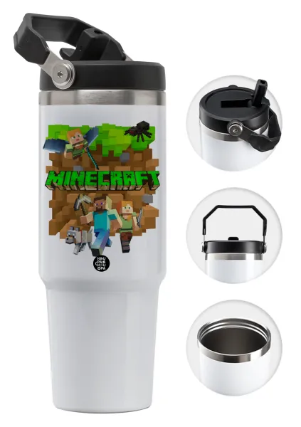Minecraft characters — Θερμός Ανοξείδωτο 30oz με χερούλι