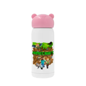 Minecraft characters, Ροζ ανοξείδωτο παγούρι θερμό (Stainless steel), 320ml