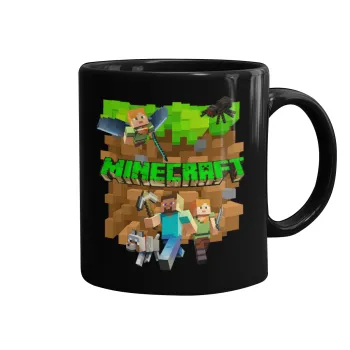 Minecraft characters, Mug black, ceramic, 330ml