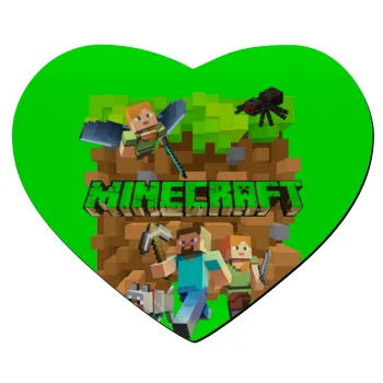 Minecraft characters, Mousepad heart 23x20cm