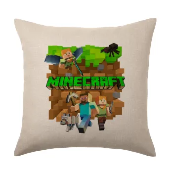 Minecraft characters, Μαξιλάρι καναπέ ΛΙΝΟ 40x40cm περιέχεται το  γέμισμα