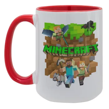 Minecraft characters, Κούπα Mega 15oz, κεραμική Κόκκινη, 450ml