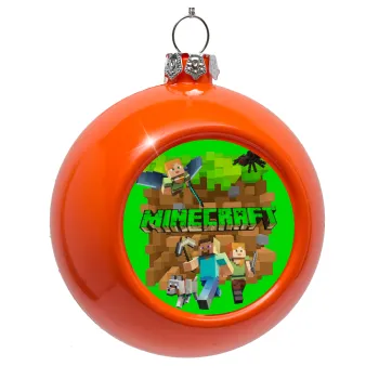 Minecraft characters, Orange Christmas tree ornament bauble 8cm