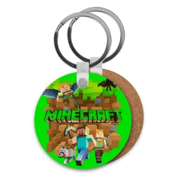 Minecraft characters, Μπρελόκ Ξύλινο στρογγυλό MDF Φ5cm