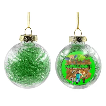 Minecraft characters, Transparent Christmas tree ball ornament with green filling 8cm
