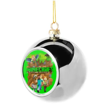 Minecraft characters, Silver 8cm Christmas tree ball ornament