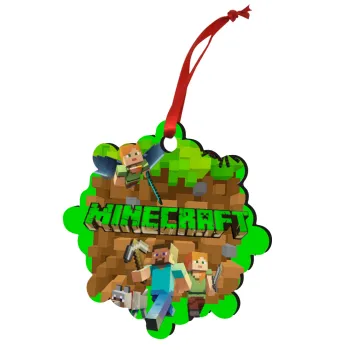 Minecraft characters, Christmas ornament snowflake wooden 7.5cm