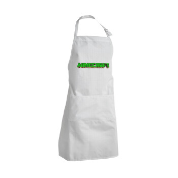 Minecraft logo green, Adult Chef Apron (with sliders and 2 pockets)