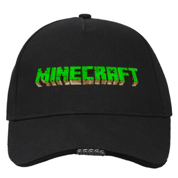 Minecraft logo green, Work & Activity LED Light Cap – Perfect for Night & Low Light Conditions (100% COTTON, ADULT, UNISEX)