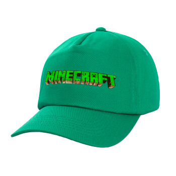 Minecraft logo green, Καπέλο Ενηλίκων Baseball, 100% Βαμβακερό,  Πράσινο (ΒΑΜΒΑΚΕΡΟ, ΕΝΗΛΙΚΩΝ, UNISEX, ONE SIZE)