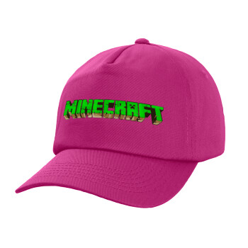 Minecraft logo green, Καπέλο Baseball, 100% Βαμβακερό, Low profile, purple