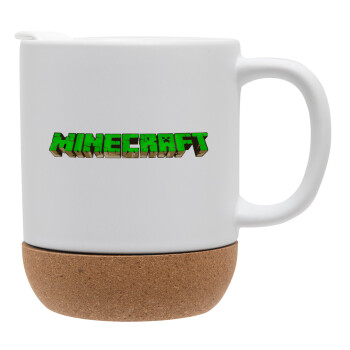 Minecraft logo green, Ceramic coffee mug Cork (MAT), 330ml