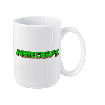 Minecraft logo green, Κούπα Mega, κεραμική, 450ml