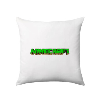Minecraft logo green, Μαξιλάρι καναπέ 40x40cm περιέχεται το  γέμισμα