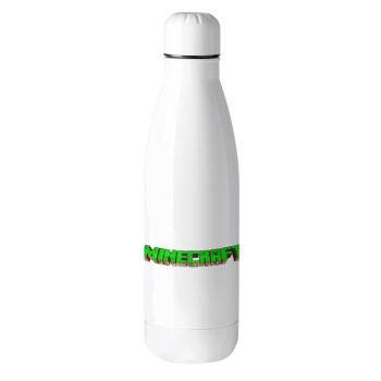 Minecraft logo green, Metal mug thermos (Stainless steel), 500ml