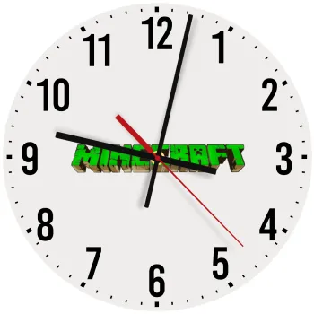 Minecraft logo green, Ρολόι τοίχου ξύλινο (30cm)