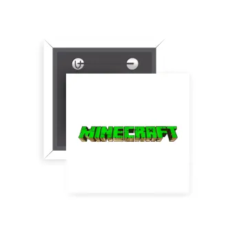 Minecraft logo green, Κονκάρδα παραμάνα τετράγωνη 5x5cm