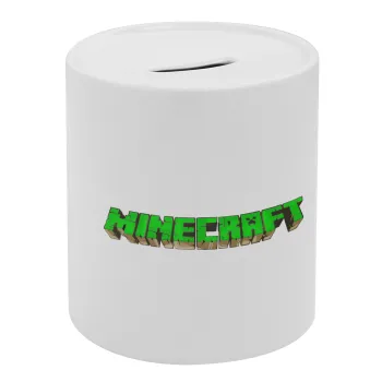 Minecraft logo green, Κουμπαράς πορσελάνης με τάπα