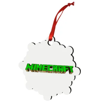 Minecraft logo green, Στολίδι Χριστουγεννιάτικο στολίδι snowflake ξύλινο 7.5cm