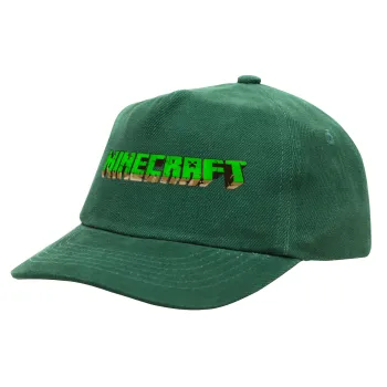 Minecraft logo green, Children's Baseball Cap, 100% Cotton Drill, GREEN (COTTON, CHILDREN'S, ONE SIZE)