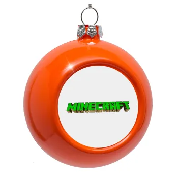 Minecraft logo green, Orange Christmas tree ornament bauble 8cm