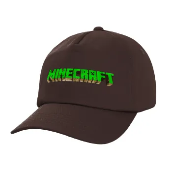 Minecraft logo green, Καπέλο Ενηλίκων Baseball, 100% Βαμβακερό, Chocolate, Καφέ (ΒΑΜΒΑΚΕΡΟ, ΕΝΗΛΙΚΩΝ, UNISEX, ONE SIZE)