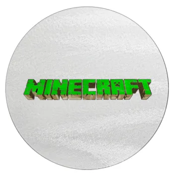 Minecraft logo green, Επιφάνεια κοπής γυάλινη στρογγυλή (30cm)