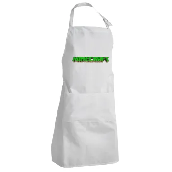 Minecraft logo green, Adult Chef Apron (with sliders and 2 pockets)