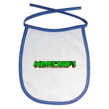 Minecraft logo green, Σαλιάρα μωρού αλέκιαστη με κορδόνι Μπλε