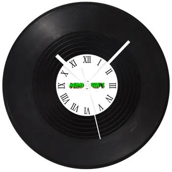 Minecraft logo green, Ρολόι τοίχου Βινύλιο (30cm)