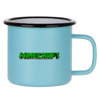 Minecraft logo green, Κούπα Μεταλλική εμαγιέ ΜΑΤ σιέλ 360ml