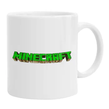 Minecraft logo green, Ceramic coffee mug, 330ml