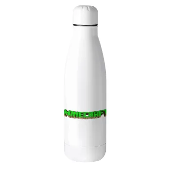 Minecraft logo green, Μεταλλικό παγούρι θερμός (Stainless steel), 500ml