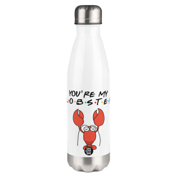Friends you're my lobster, Metal mug thermos White (Stainless steel), double wall, 500ml