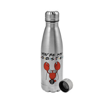 Friends you're my lobster, Metallic water bottle, stainless steel, 750ml