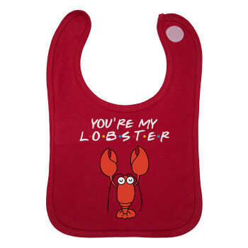 Friends you're my lobster, Σαλιάρα με Σκρατς Κόκκινη 100% Organic Cotton (0-18 months)