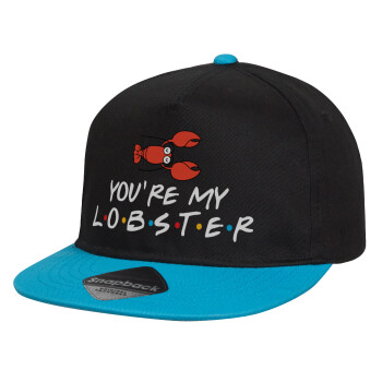 Friends you're my lobster, Καπέλο παιδικό snapback, 100% Βαμβακερό, Μαύρο/Μπλε