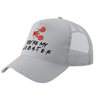 Friends you're my lobster, Trucker Hat with Mesh, GREY, (COTTON, KIDS, UNISEX, ONE SIZE)