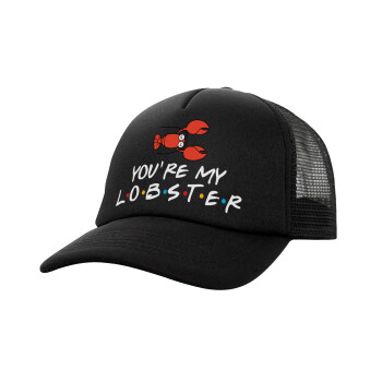 Friends you're my lobster, Καπέλο Ενηλίκων Soft Trucker με Δίχτυ Μαύρο (POLYESTER, ΕΝΗΛΙΚΩΝ, UNISEX, ONE SIZE)