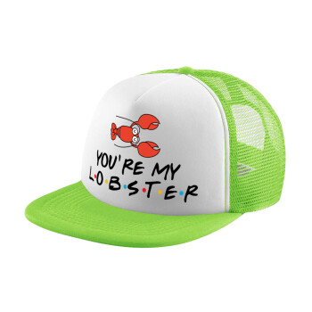 Friends you're my lobster, Adult Soft Trucker Hat with Mesh GREEN/WHITE (POLYESTER, ADULT, ONE SIZE)