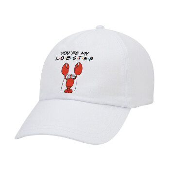 Friends you're my lobster, Καπέλο Baseball Λευκό (5-φύλλο, unisex)